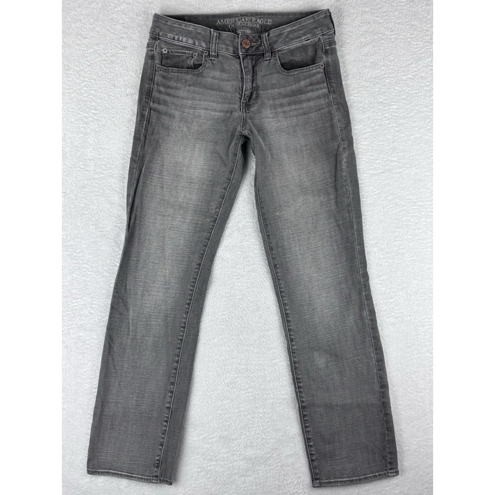 American Eagle Outfitters Women’s Straight Leg Jeans in Gray Wash